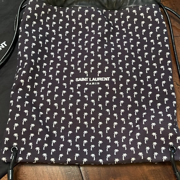 Auth Saint Laurent Teddy Palm Backpack Bag Drawstring Top Purse - Picture 2 of 10